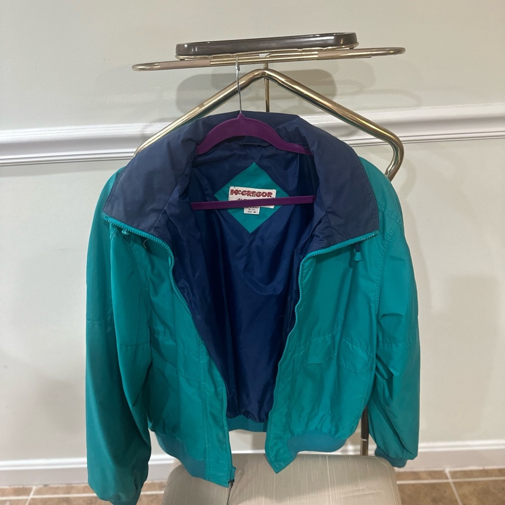 Vintage McGregor Teal and Navy Women's windbreaker/Jacket